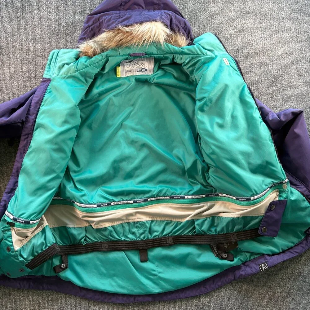 Burton The White Collection Women's Ski Parka Jacket Purple Full Zip Size Medium - Picture 6 of 11